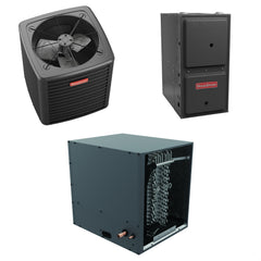 Goodman - 3.5 Ton Cooling - 120k BTU/Hr Heating - Air Conditioner + Variable Speed Furnace System - 15 SEER2 - 97% AFUE - Horizontal