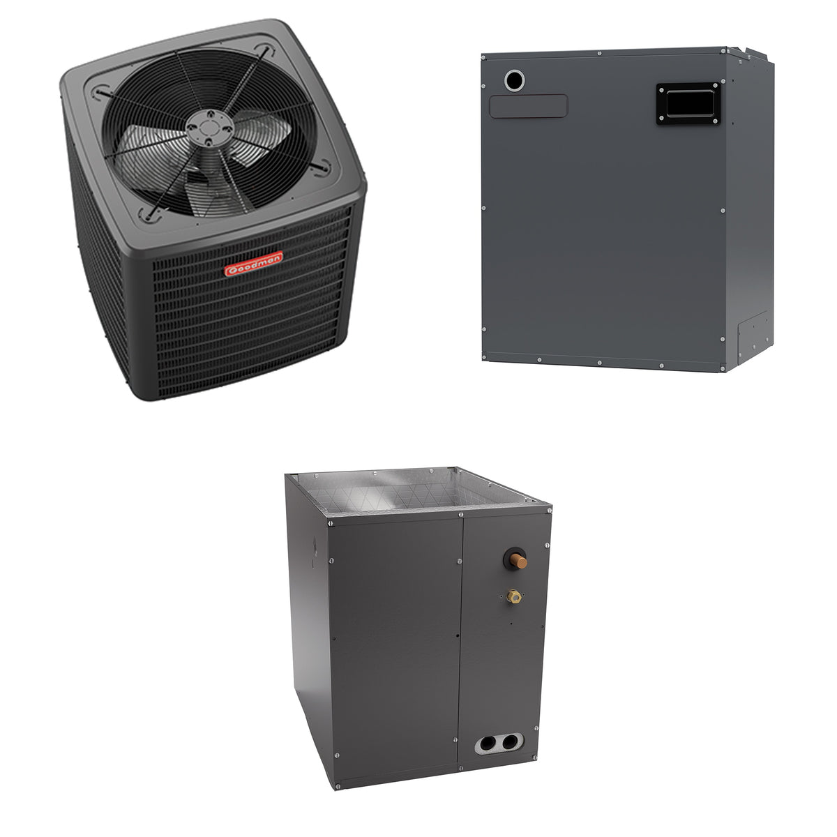 Goodman - 4 Ton Cooling - Air Conditioner + Variable Speed Air Handler System - 14.7 SEER2