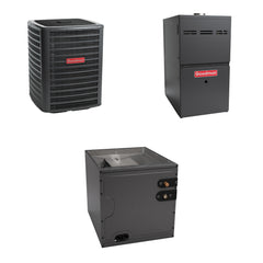 Goodman - 2.0 Ton Cooling - 100k BTU/Hr Heating - Air Conditioner + Variable Speed Furnace System - 16.0 SEER - 81% AFUE - For Upflow Installation