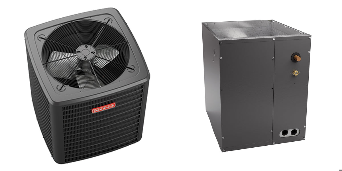 Goodman - 3.5 Ton Cooling - Air Conditioner + Coil System - 14.3 SEER2 - 21" Coil Width - For Upflow/Downflow Installation