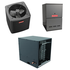 Goodman - 3.5 Ton Cooling - 80k BTU/Hr Heating - Air Conditioner + Variable Speed Furnace System - 15.2 SEER2 - 80% AFUE - Horizontal