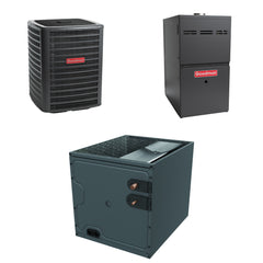 Goodman - 1.5 Ton Cooling - 60k BTU/Hr Heating - Air Conditioner + Variable Speed Furnace System - 15 SEER2 - 80% AFUE - Upflow