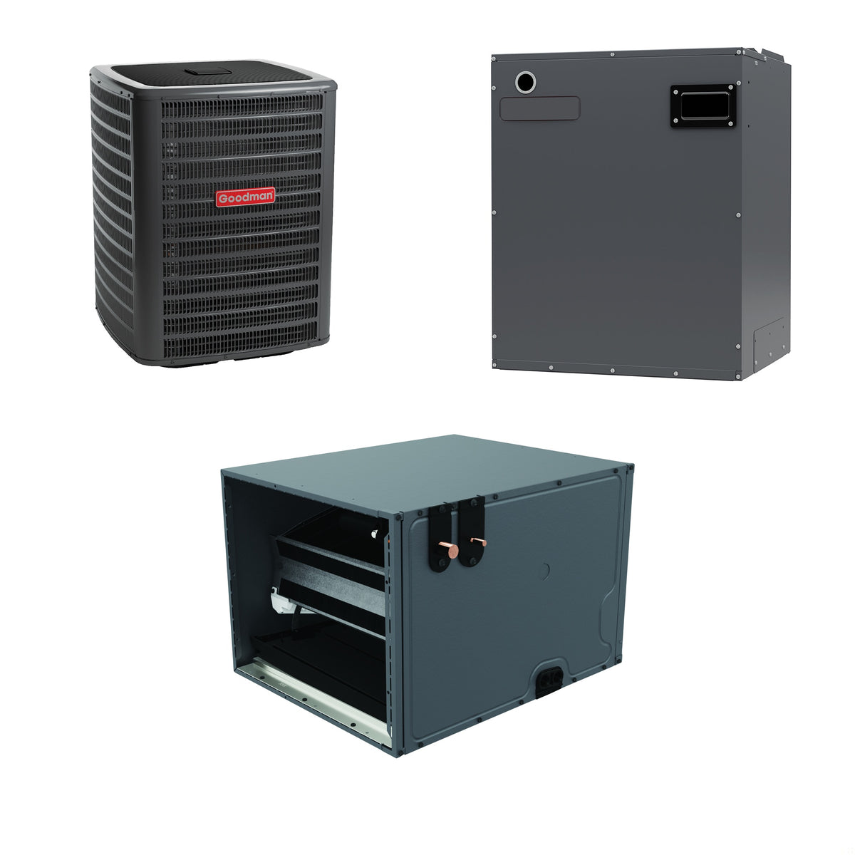 Goodman - 1.5 Ton Cooling - Air Conditioner + Variable Speed Air Handler System - 14.7 SEER2