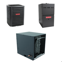 Goodman - 3.0 Ton Cooling - 80k BTU/Hr Heating - Air Conditioner + Variable Speed Furnace System - 15.2 SEER2 - 80% AFUE - Horizontal