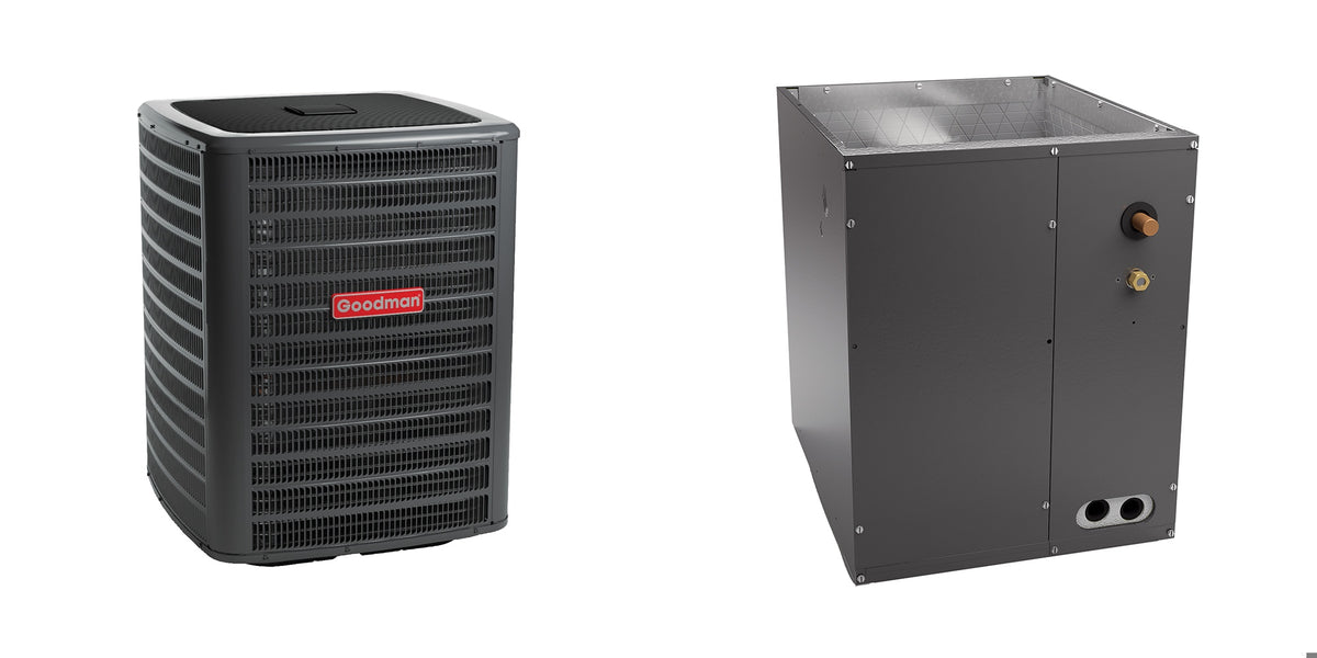 Goodman - 3.5 Ton Cooling - Air Conditioner + Coil System - 14.3 SEER2 - 21" Coil Width - For Upflow/Downflow Installation