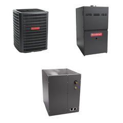 Goodman - 3.5 Ton Cooling - 80k BTU/Hr Heating - Air Conditioner + Multi Speed Furnace System - 14.5 SEER2 - 80% AFUE - Downflow