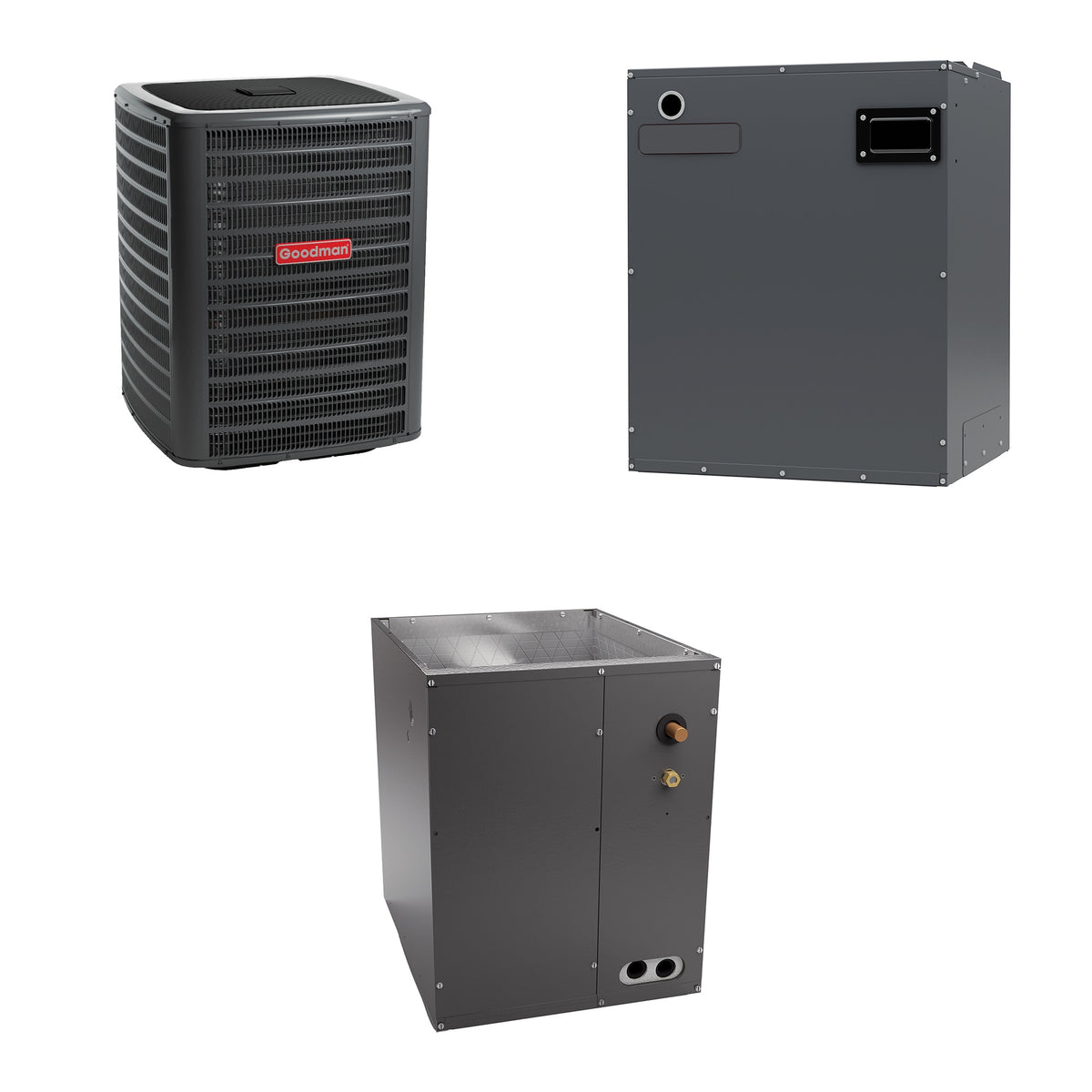 Goodman - 3.5 Ton Cooling - Air Conditioner + Variable Speed Air Handler System - 15.0 SEER2