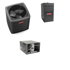 Goodman - 2.0 Ton Cooling - 80k BTU/Hr Heating - Air Conditioner + Variable Speed Furnace System - 20.5 SEER2 - 80% AFUE - Horizontal