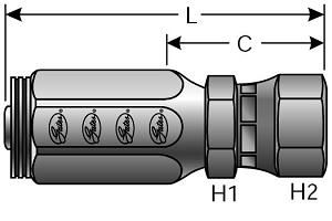 Gates 12C2AT-12RFJX 7231-81235 Crimp-On Fitting - 3/4 in Hose ID, #8 JIC 37 Flare