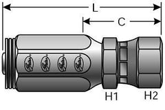 Gates 12C2AT-12RFJX 7231-81235 Crimp-On Fitting - 3/4 in Hose ID, #8 JIC 37 Flare