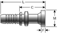 Gates 20GS-20FL 7347-41645 Barbed to Flanged Straight Hose Fitting 1-1/4 in Hose ID