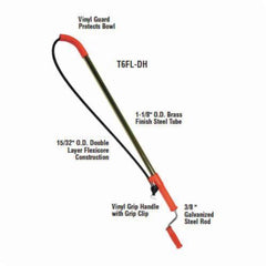 General Wire T6FL-DH Steel Tube Closet Auger With Down Head, 15/32 x 6 ft