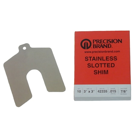 Precision Brand 42255 Slotted Shim .075 x 2 x 2 5 pcs