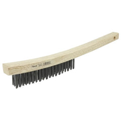 Weiler 44053 Hand Wire Scratch Brush .012 Steel Fill Curved Handle 3 x 19 Rows