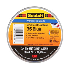 3M 10836 Electrical Tape 7 mil 3/4 x 66 ft Blue