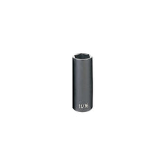 Grey Pneumatic 1022D Impact Socket 3/8 in Drive Size 11/16 in Socket Size Hex 6-point Deep Length