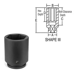 Grey Pneumatic 4128D 1 Inch Drive 4 Inch Deep Impact Socket