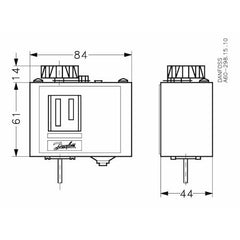 Danfoss 060L200266 KP61 SPDT Thermostat with 80 Inch Capillary