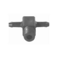 Johnson Controls R-3710-3105 Inline T-Coupling Restrictor Tee 1/4 inch Barbed x 1/4 inch Barbed x 1/8 inch Male Orifice Red