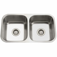 Hamat USA ENT-3218D-1 Kitchen Sink 50/50 Double Bowl 32 inch x 18 inch Undermount