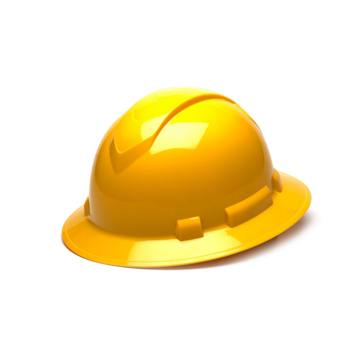 Pyramex HP54130 Ridgeline 4-Point Ratchet Full Brim Hard Hat-Yellow