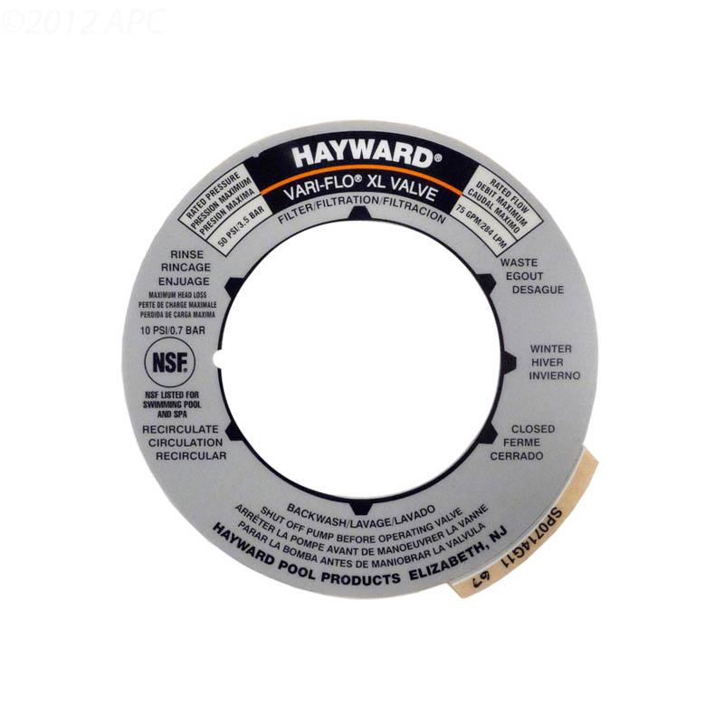 Hayward SPX0714G Multiport Valve Parts Multi-Language Position Label