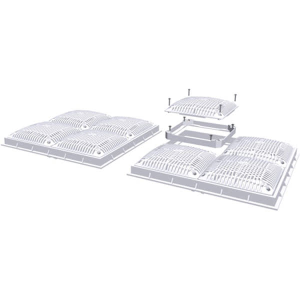 Hayward WG1033HF2PAK2 Hi-Flow Square Cover and Inner/Outer Frame | 2-Pack 18x18