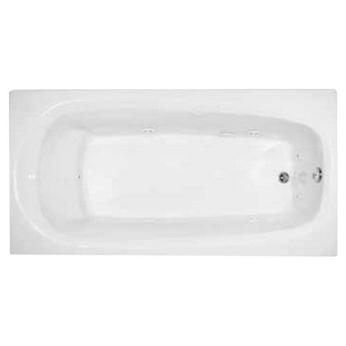 Praxis Companies RN7236WP-WHT Hamilton Contractor Advantage 72 inch x 36 inch x 20.5 inch Acrylic Drop-In Whirlpool Tub, End Drain, White