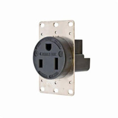 Hubbell Wiring Device-Kellems HBL9360 50 Amp 125 Volt 2-Pole 3-Wire NEMA 5-50R Black Straight Blade Receptacle