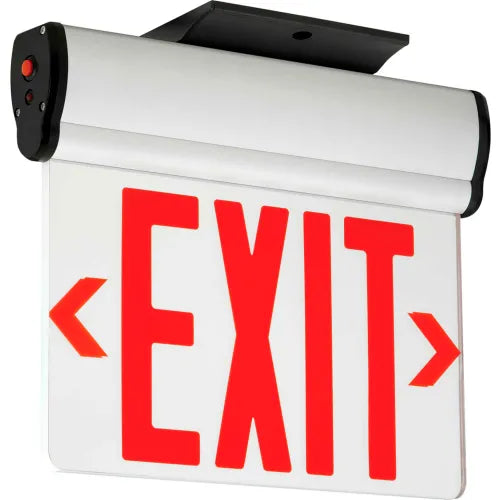 Hubbell CELS1RNE LED Edge-Lit Exit, Single-Face, Red Letters, Surface Mount, w/Battery Back-up