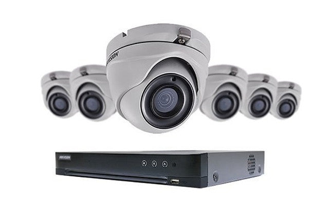 Hikvision T7208U2TA6 TurboHD 7-Piece Kit, (1) DS-7208HUI-K2 DVR, 2TB HDD (6) DS-2CE56H0T-ITMF 5MP Cameras