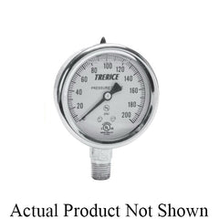 Trerice D83LFSS2502BA160 D80 Industrial Pressure Gauge, 0 to 160 psi Pressure, 1/4 in MNPT Connection, 2-1/2 in Diameter Dial