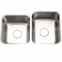 Hamat USA ENT-3220DL-1 32 inch x 20 inch 60/40 Double Bowl Kitchen Sink Less Strainer, 18GA, Undermount