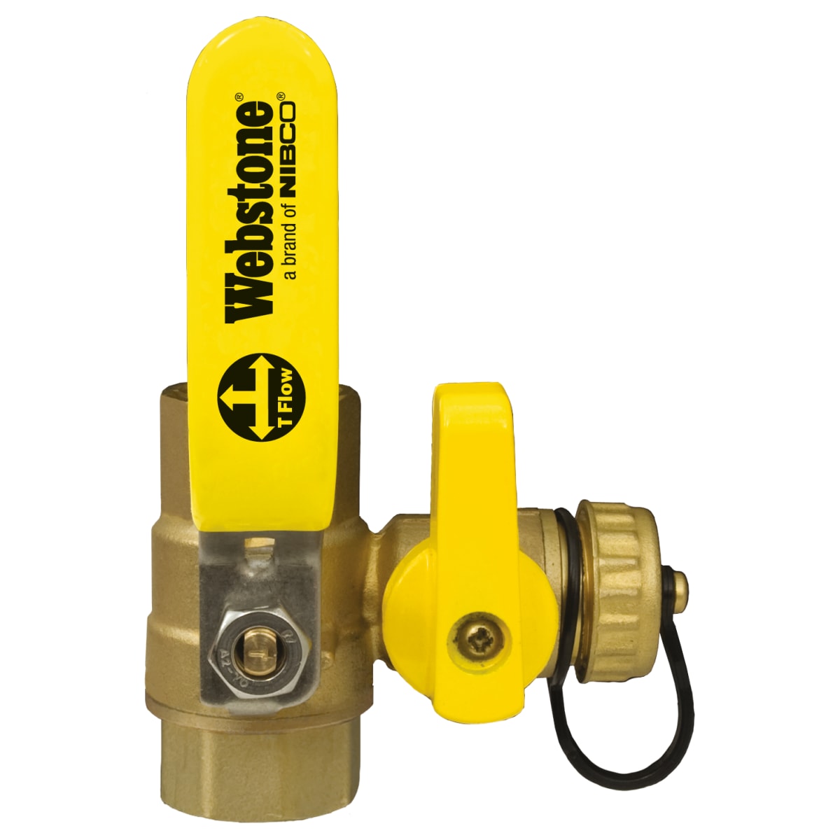 Webstone H-40616 1-1/2 FIP Non-Potable Pro-Pal Ball Drain, Full Port Forged Brass Ball Valve, w/ Hi-Flow Hose Drain, Reversible Handle, & Adjustable Packing Glands