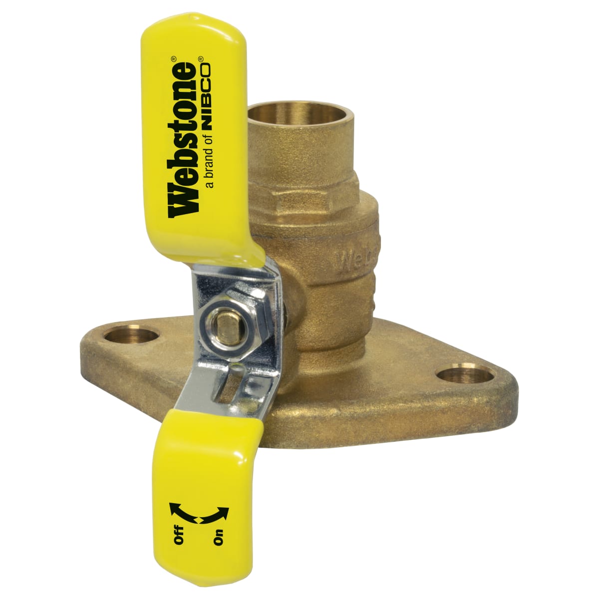 Webstone H-50404HV 1 SWT x Flange Non-Potable Isolator Uni-Flange Ball Valve Full Port Forged Brass Ball Valve w/ Adjustable Packing Gland Nuts & Bolts