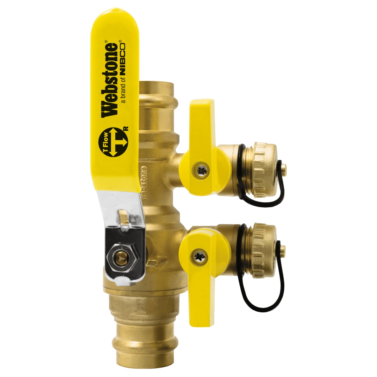 Webstone H-88613 3/4 x 1/2 Press Non-Potable Pro-Pal Purge & Fill Full Port Forged Brass Ball Valve