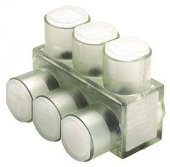 BURNDY BIBS43 Aluminum Multiple Tap Connector, Clear Insulated, 3 Port, 1 Sided Entry, 14-4 AWG