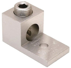 BURNDY KA34U Aluminum Universal Terminal, 1 Hole, 4 AWG (Str)-500 kcmil, 3/8 Stud, 1 Screw, Al/Cu Rated, Tin Plated