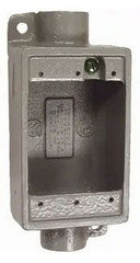 Hubbell FDC-2M FDC Feed-Through Cast Device Box, Iron, 28.5 cu-in Capacity, 1 Gang, 1 Outlet