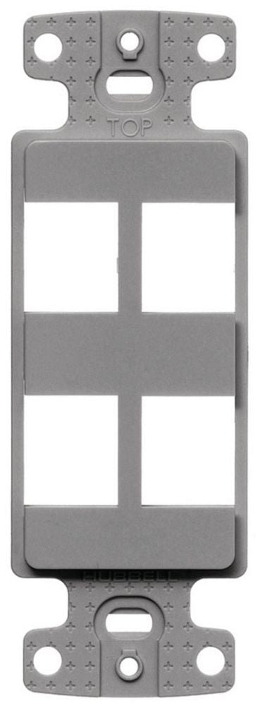 Hubbell NS614GY 1G 4-Port Gray Decorator Frame