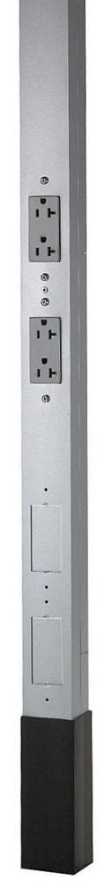 Hubbell HBLPP10A HUB 10'2 GRAY ALUM TELE-SERVICE POLE WITH 2-20A 125V DUPLEX RECEPTS. AND 2-STYLELINE DATA-COMM KO'S