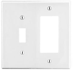 Hubbell P126W WALLPLATE, 2-G, 1) TOG 1) DECOR, WH