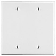 Hubbell P23W Wallplate 2-Gang Blank Wallplate Box Mount - White