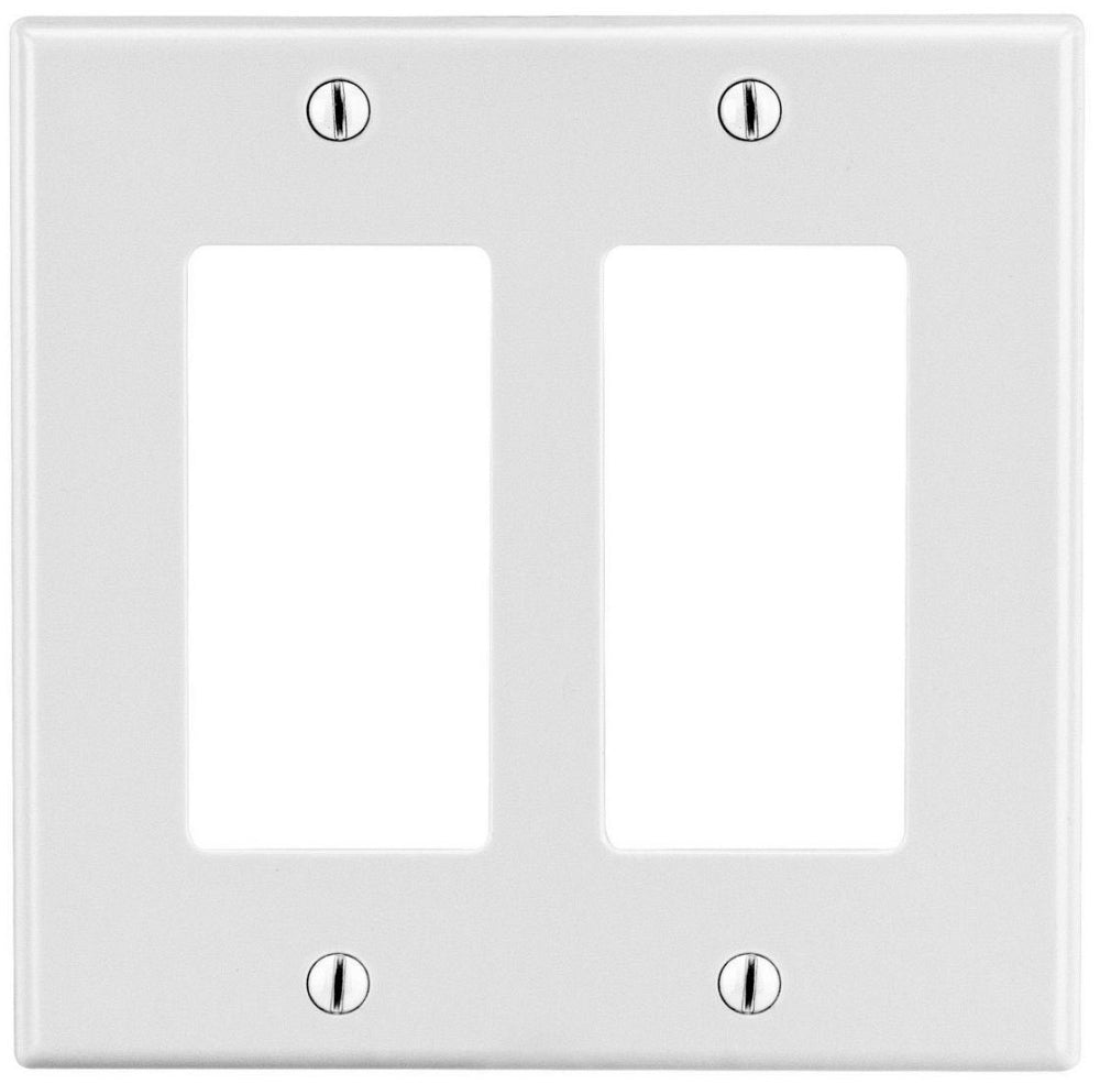 Hubbell P262W HUBBELL WALLPLATE, 2-G, 2) DEC, WH