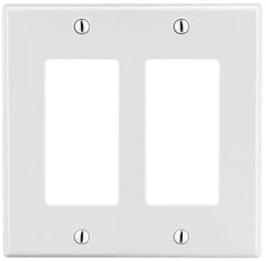 Hubbell P262W HUBBELL WALLPLATE, 2-G, 2) DEC, WH