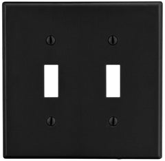 Hubbell P2BK Wallplate, 2 Gangs, Black