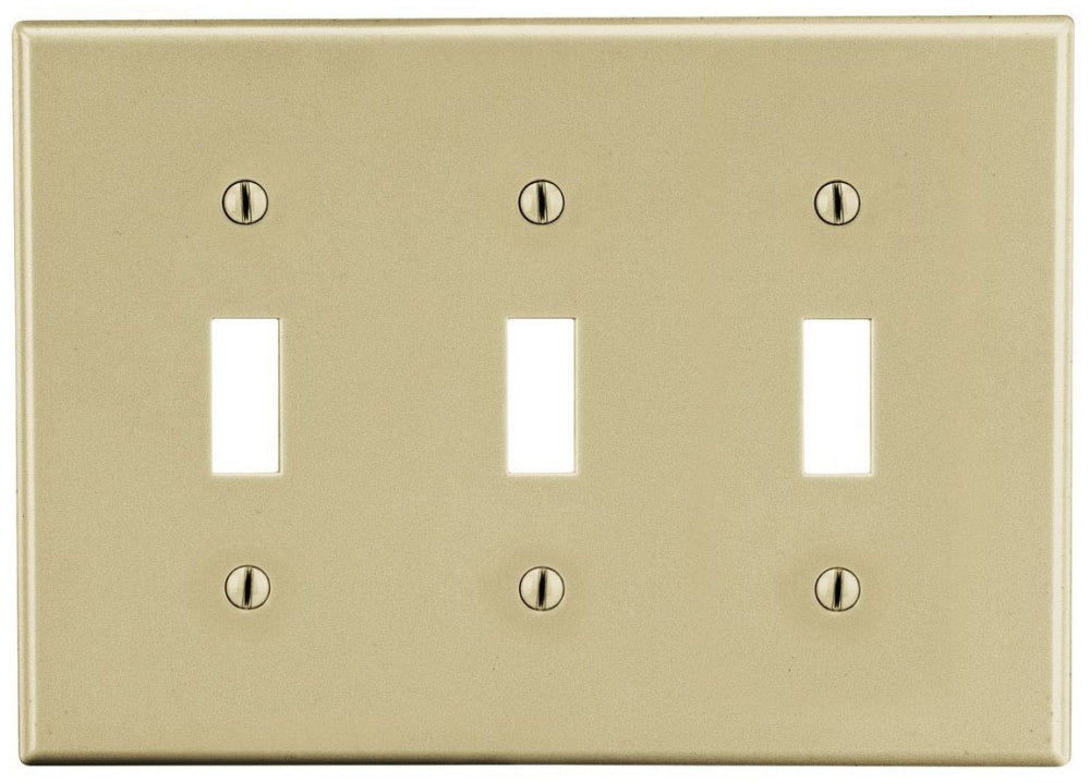 Hubbell P3I Wallplate 3-G 3 Tog IV