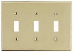 Hubbell P3I Wallplate 3-G 3 Tog IV