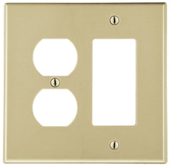 Hubbell P826I HUBW Wallplate, 2-G, 1) DUP