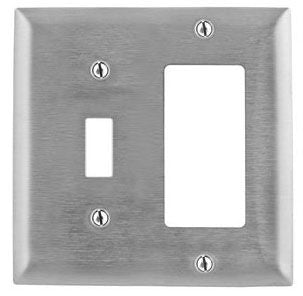 Hubbell SS126 Wallplate, 2-G, SW/GFCI